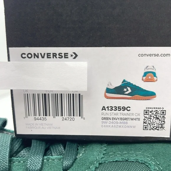 Converse Men’s RUN STAR TRAINER OX GREEN ENVY/EGRET/WHITE A13359C Sneakers - Picture 16 of 16